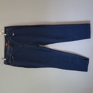 Modcloth Skinny Blue Denim Jeans 5 Pocket Sz 1X (16-18W) Button and Zip Fly